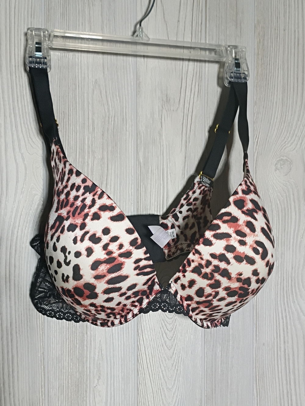 ✴️3 for $15: Leopard Print Push-Up Bra in Pink and Black